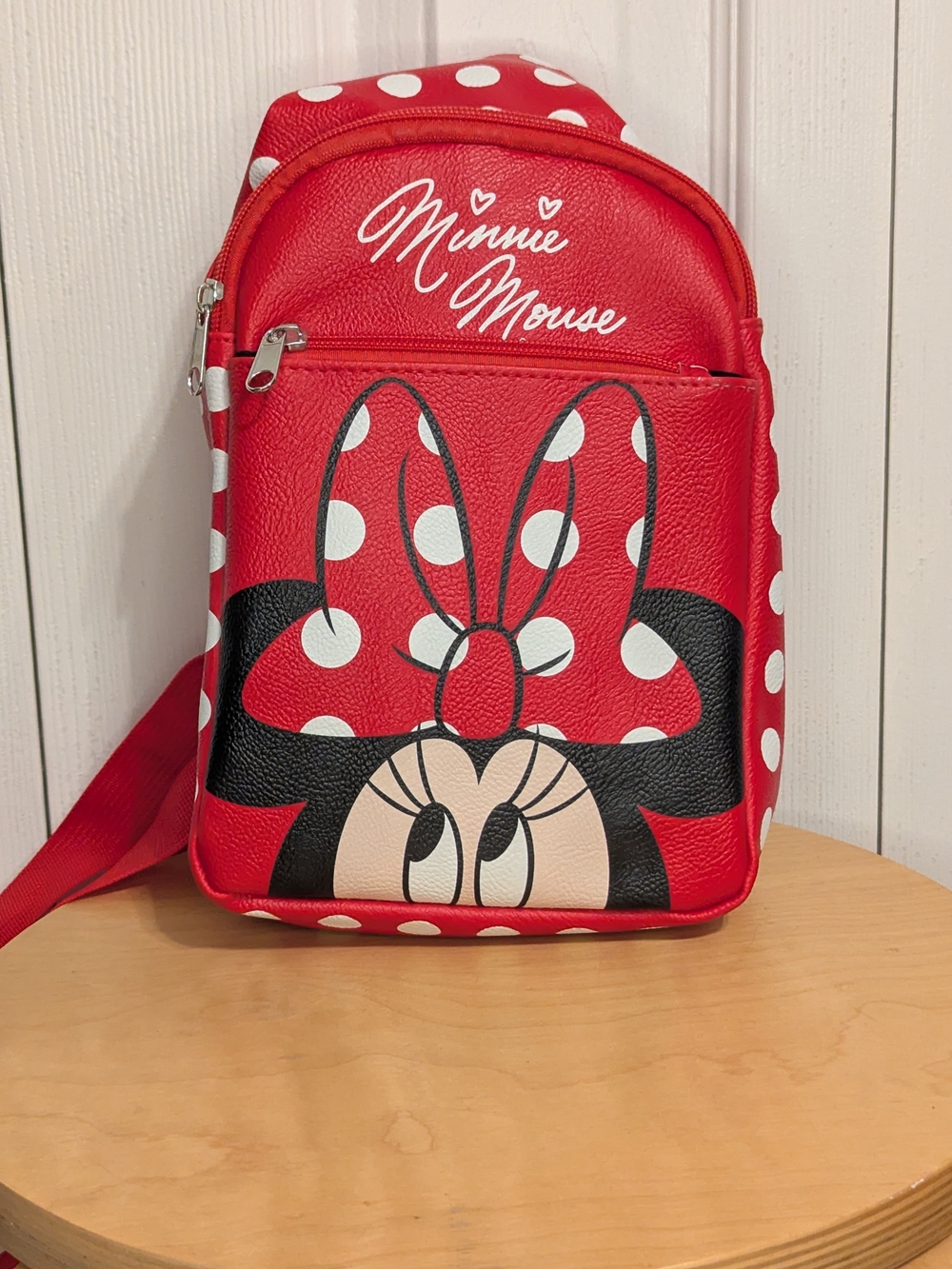 NWOT Disney Minnie Mouse Red Polka Dot Crossbody Sling Bag